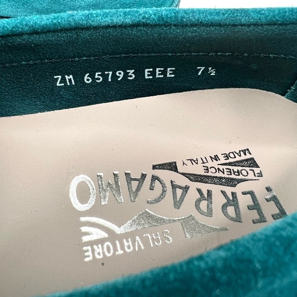 Salvatore Ferragamo Salamanca Teal Suede Gancini Driving Loafer US 7.5 - EU 41.5 - Picture 8 of 13